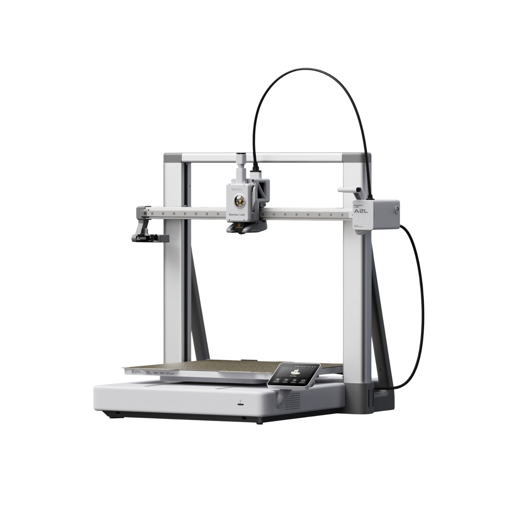 Additronix Bambu Lab A2L 3D printer with sleek design and advanced features, shown in a clean, detailed view.