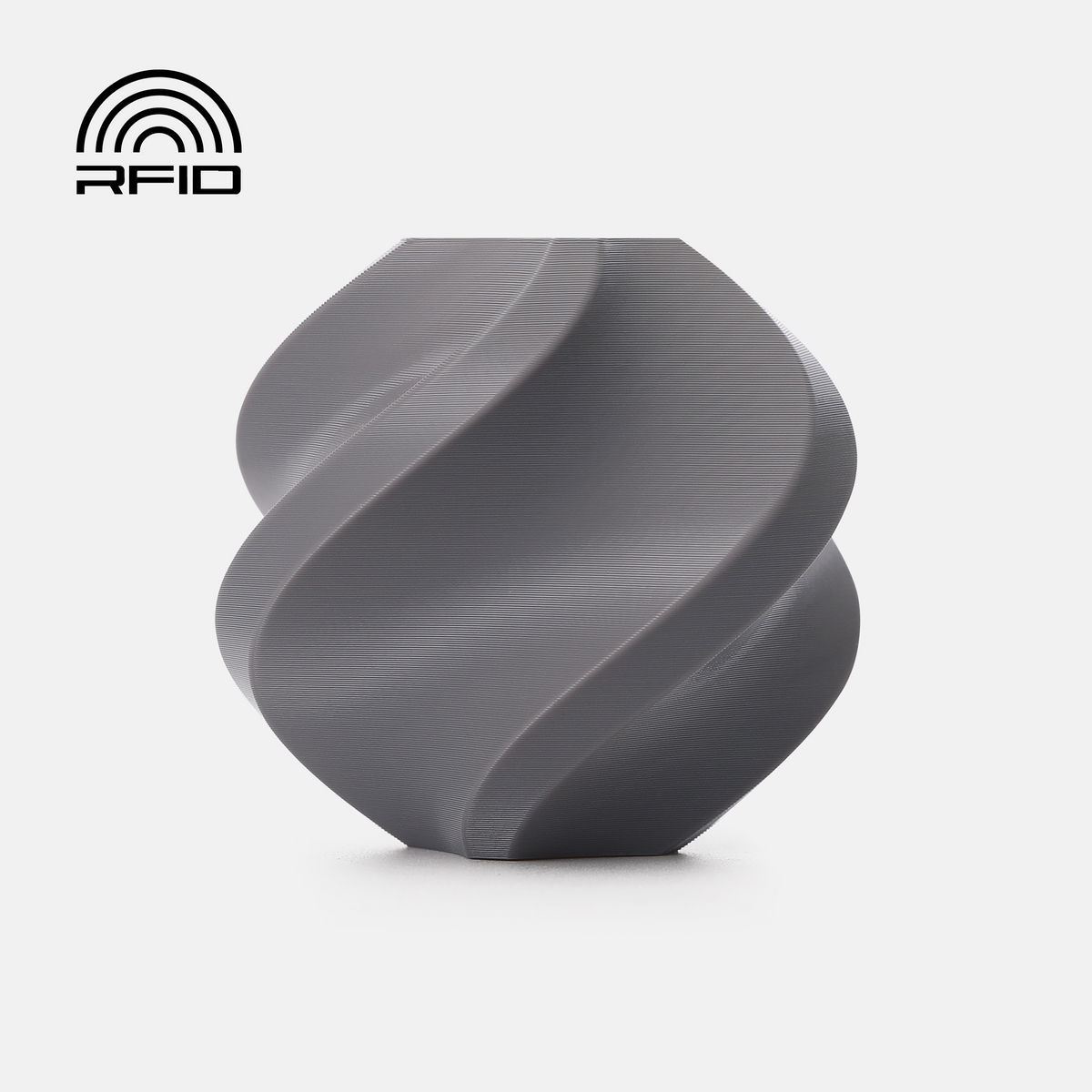 Additronix Bambu Lab PETG Basic grey filament spool for 3D printing, showcasing the textured grey filament on the spool.