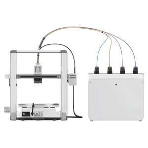 Additronix Creality SPARKX i7 3D printer with dual extrusion nozzles and digital display, shown printing a colorful model.