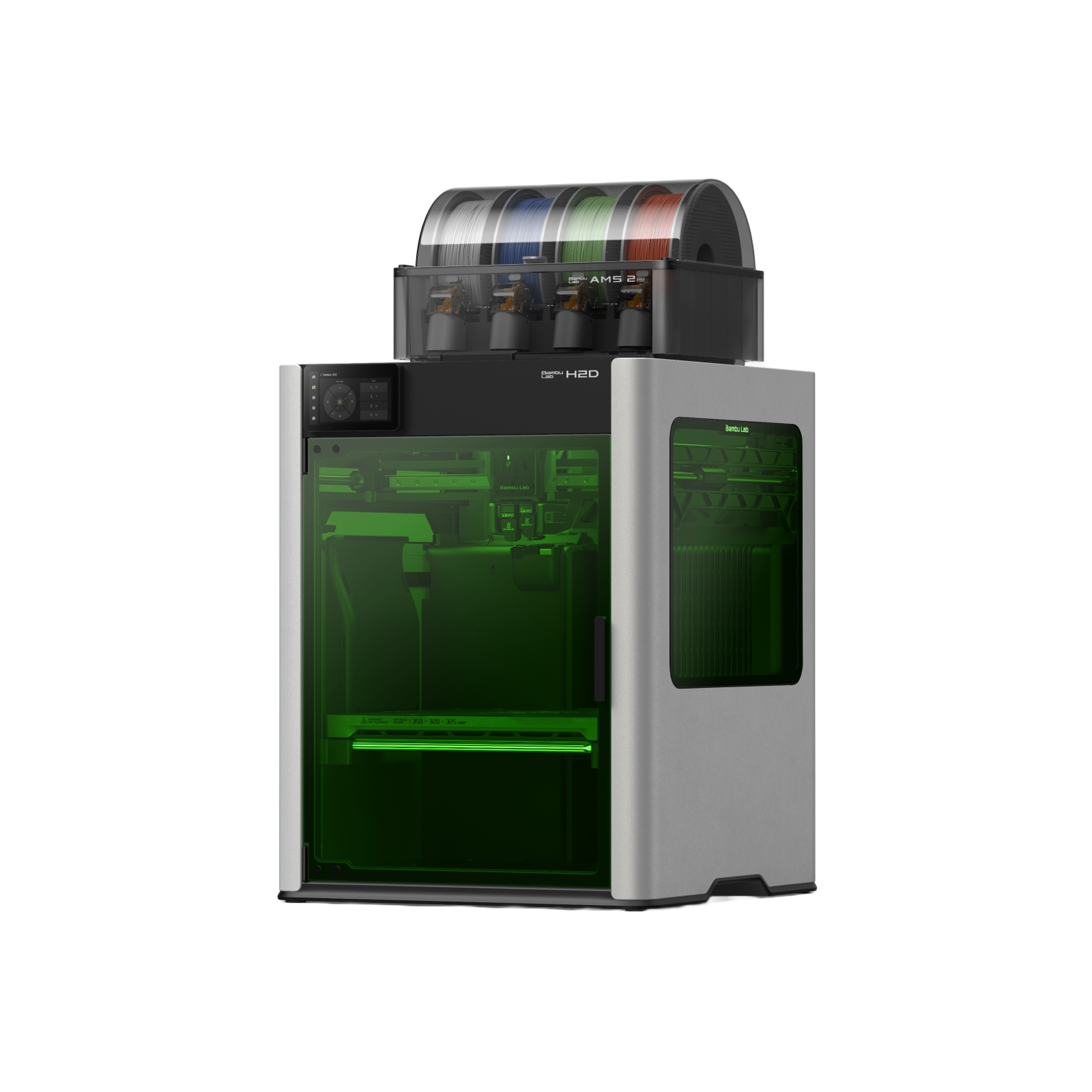 Additronix Bambu Lab H2D Laser Full Combo 10W 3D Printer with laser module and accessories on a work surface.