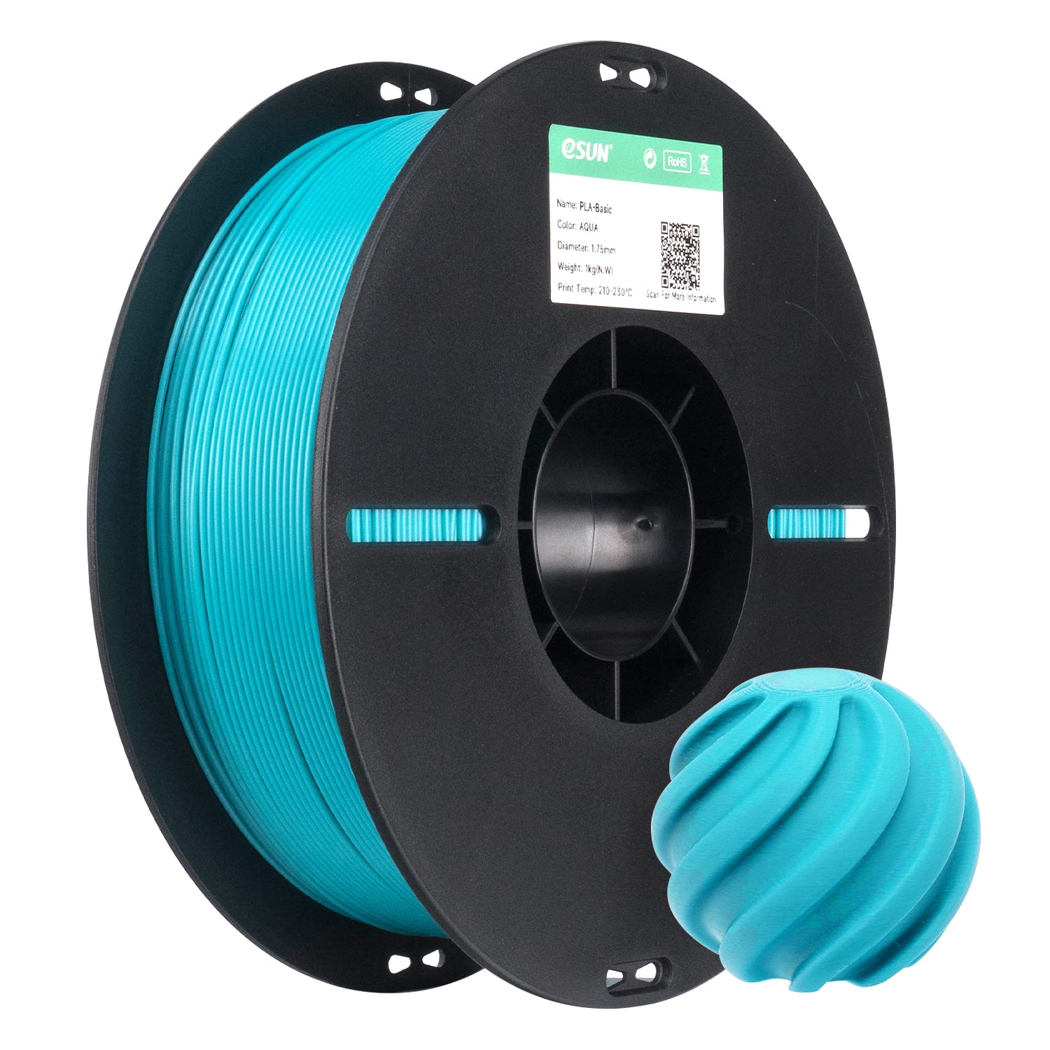 Additronix eSUN PLA Basic filament in brick red, shown in a spool with the filament wound around.