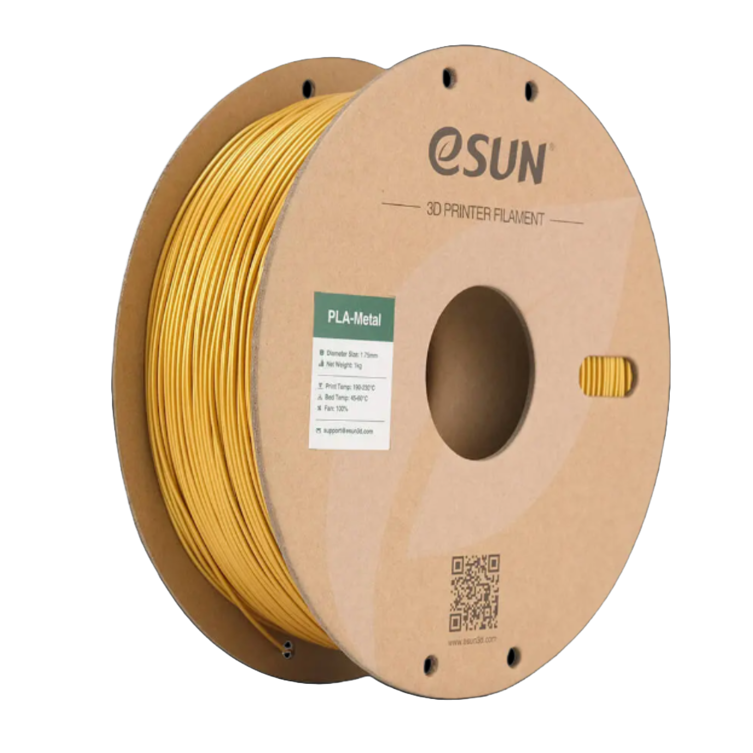 Additronix eSUN PLA Metal filament in antique brass color, 1.75mm, 1kg spool for 3D printing with metallic finish