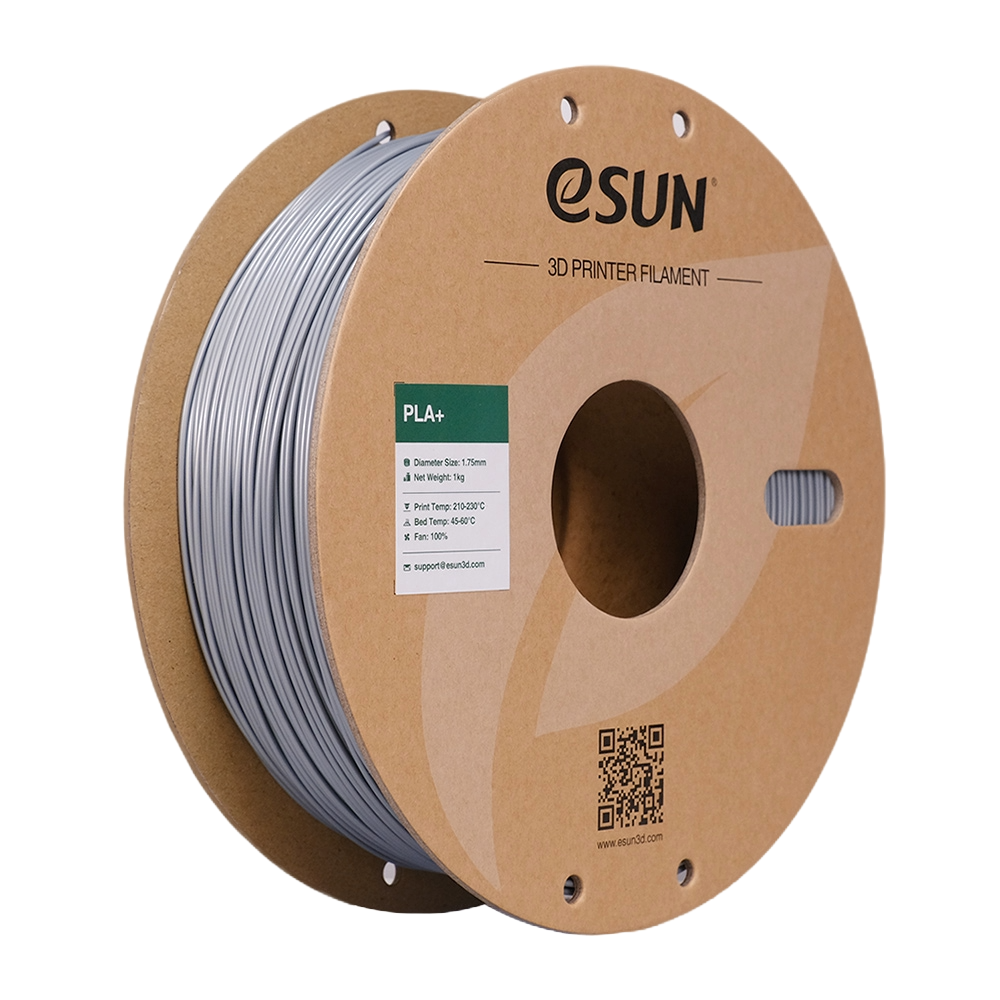 Black eSUN PLA+ filament spool from Additronix, 1.75mm diameter, 1kg roll for 3D printing.