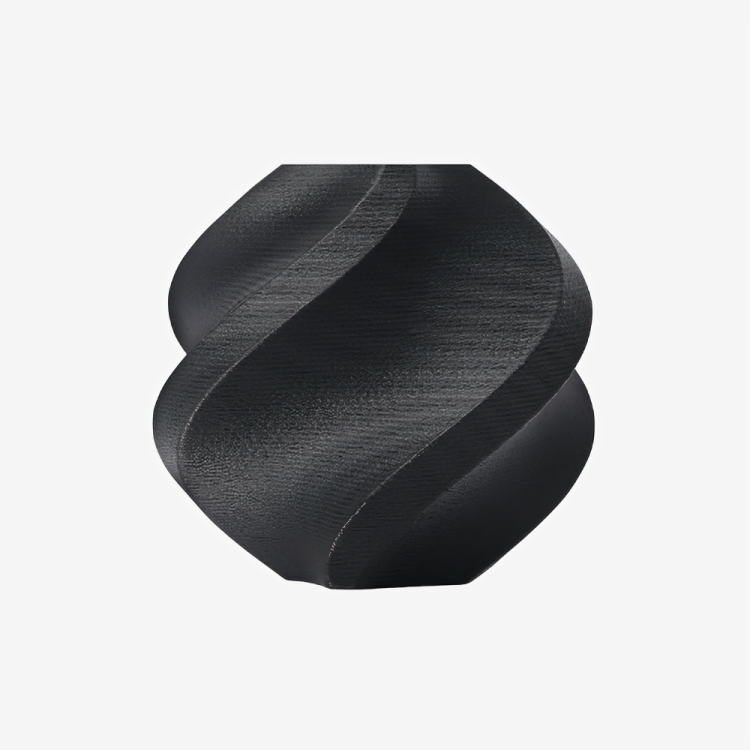 Black Bambu Lab ASA-CF filament spool from Additronix, showing the textured black filament material for 3D printing.