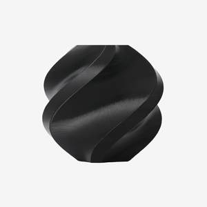 Black Bambu Lab PC FR filament spool by Additronix, showing the textured surface and packaging for 3D printing.