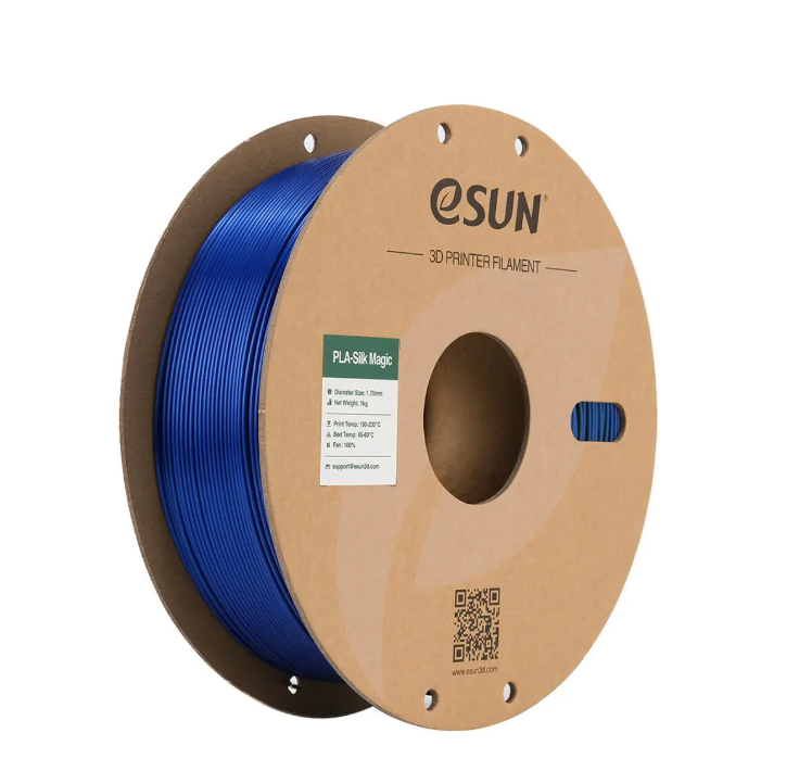 Black and coral pink eSUN PLA-Silk Magic filament spool by Additronix, showing the colorful 1.75mm 1kg filament roll.
