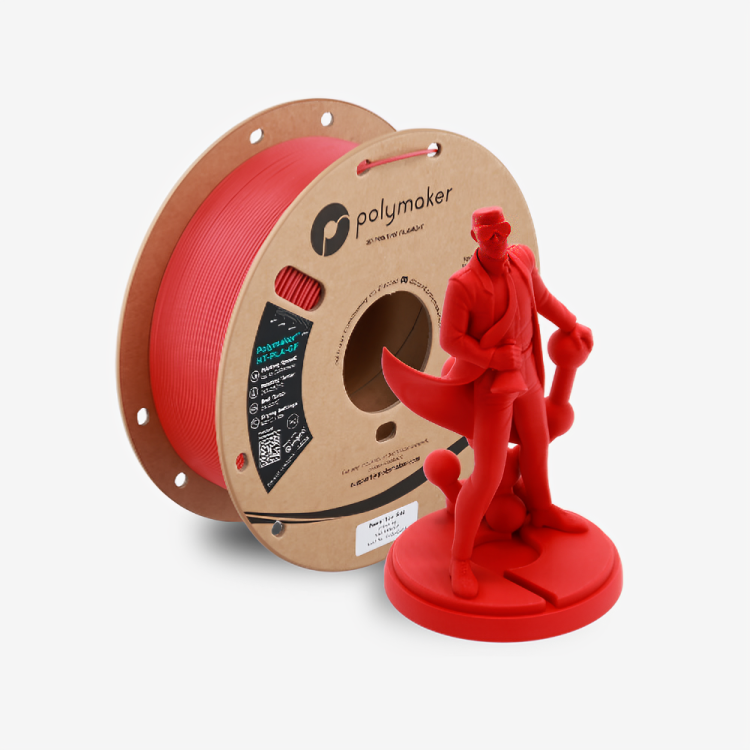Additronix Polymaker HT-PLA-GF filament spool with a red power tool design, showcasing durable 3D printing filament.