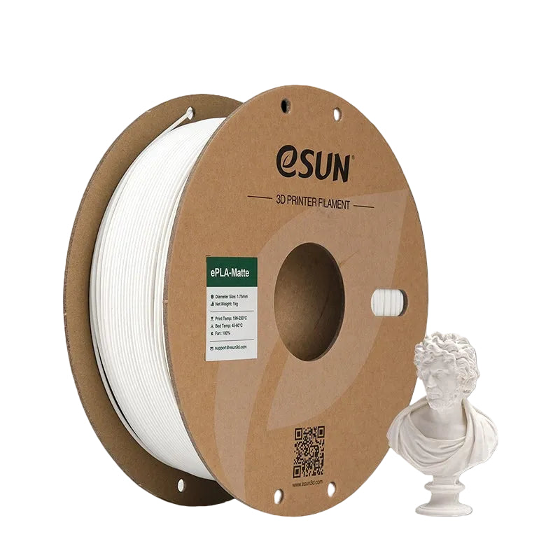 Additronix eSUN PLA-Matte filament spool showing textured, matte finish 3D printing filament for creative projects.