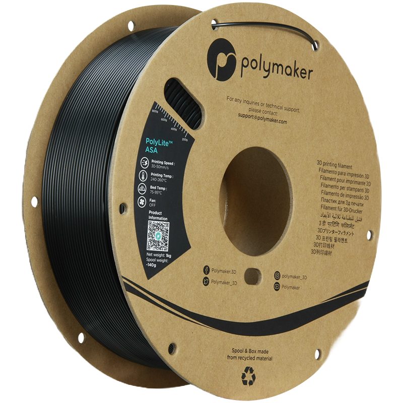 Additronix PolyLite ASA filament spool showing vibrant orange color and detailed filament texture for 3D printing.