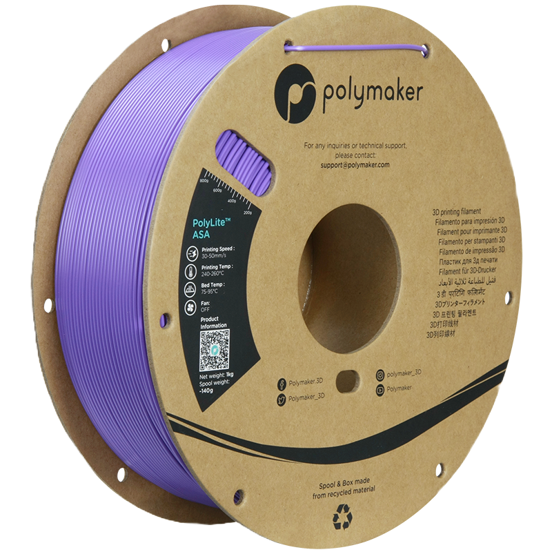 Additronix PolyLite ASA filament spool showing vibrant orange filament coiled on a reel for 3D printing.