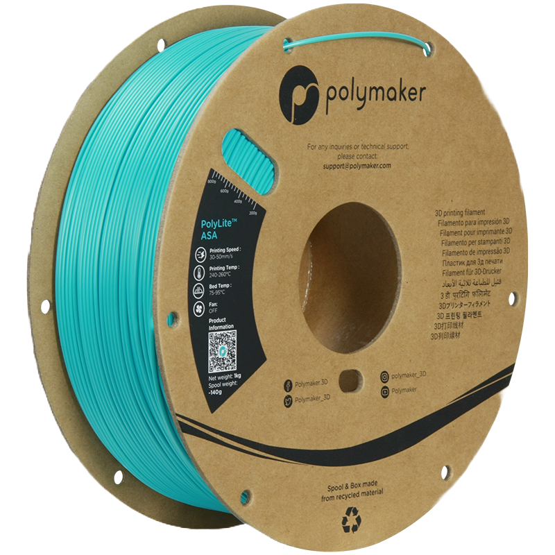 Additronix PolyLite ASA filament spool showing orange 3D printing filament roll for durable outdoor 3D prints
