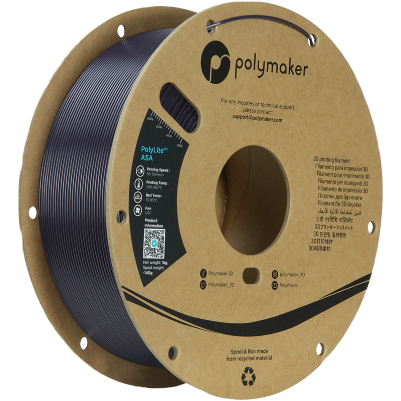 Additronix PolyLite ASA filament spool for 3D printing, showing vibrant orange filament wound on a reel.