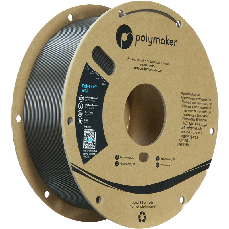 Additronix PolyLite ASA filament spool showing vibrant orange color and detailed filament texture for 3D printing.