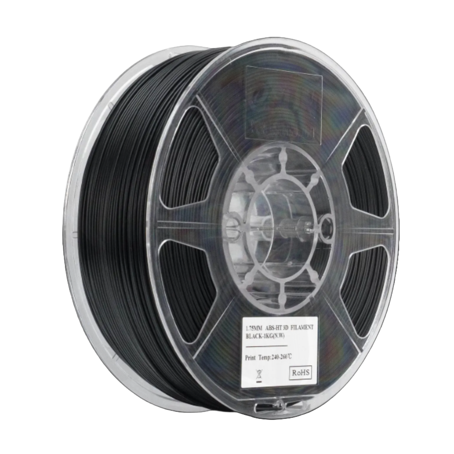 Additronix eSUN ABS-HT filament in light grey, 1.75mm, 1kg spool for 3D printing.