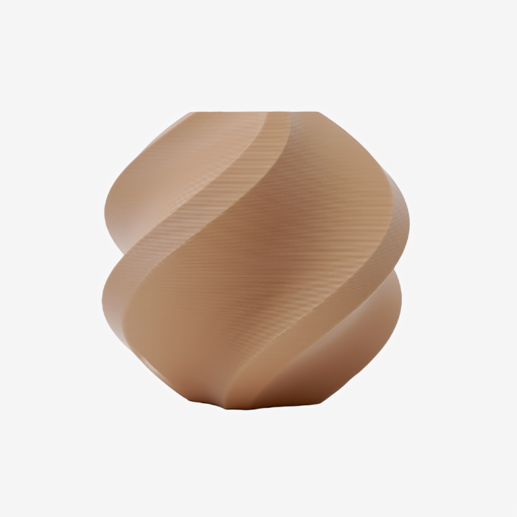 Additronix Bambu Lab PLA Matte filament in Latte Brown, showing the smooth matte filament spool and its rich brown color.