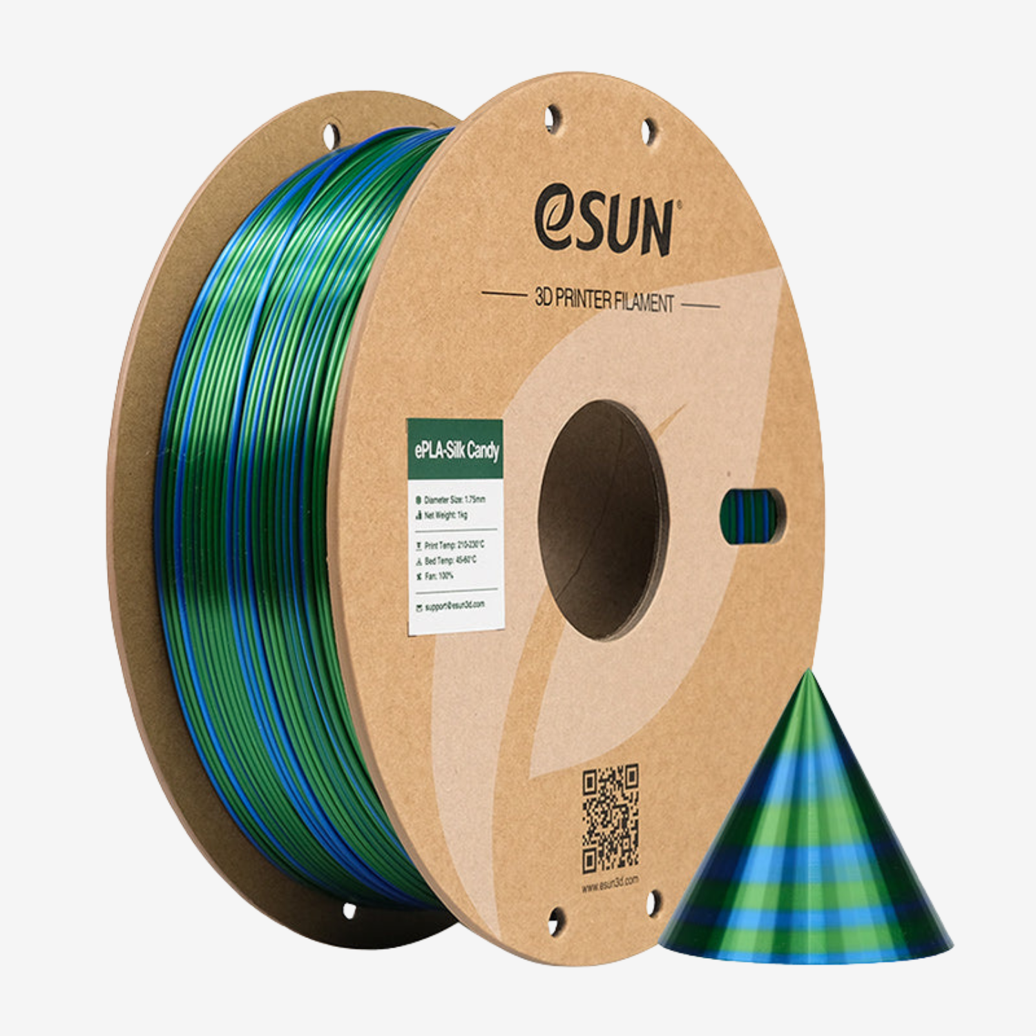 Additronix PLA-Silk Candy filament spool in red and gold, showing vibrant, shiny silk-like filament for 3D printing.