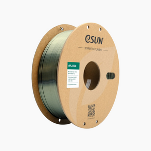 Silver Additronix eSun PLA-Silk filament spool showing the glossy, smooth filament for 3D printing.
