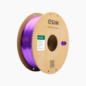 Additronix silver eSun PLA-Silk filament spool, showing shiny, smooth filament for 3D printing projects.
