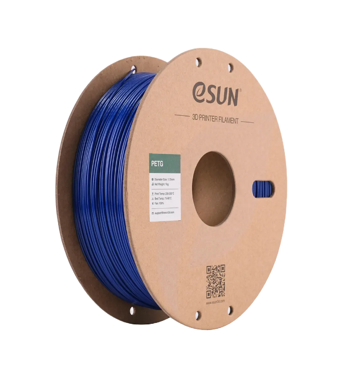 Translucent blue Additronix eSUN PETG filament spool, 1.75mm diameter, 1kg roll for 3D printing.