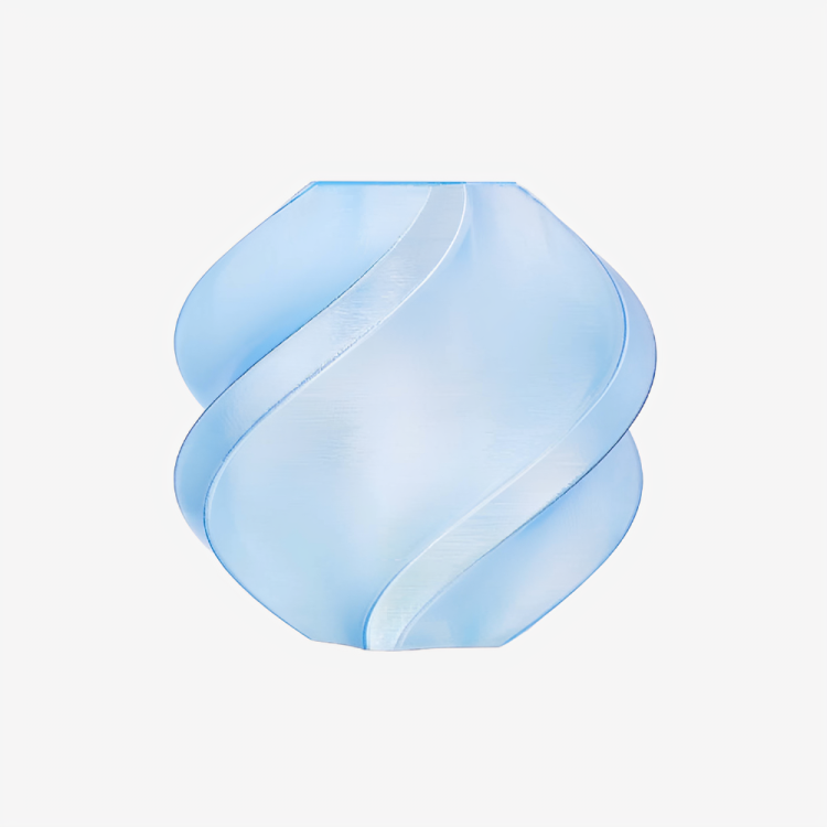Translucent blue Bambu Lab PETG filament by Additronix, showing the light blue filament spool with a clear, glossy finish.