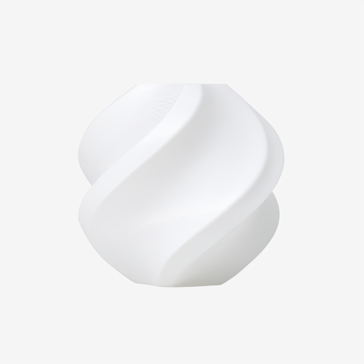 White Bambu Lab TPU 95A HF filament by Additronix, shown in a clear image of the spool with flexible, durable 3D printing filament