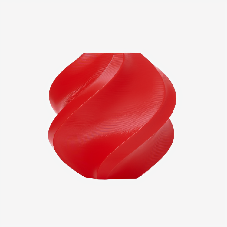 Red Bambu Lab TPU 95A HF filament by Additronix, showcasing the flexible, vibrant filament spool on a neutral background.