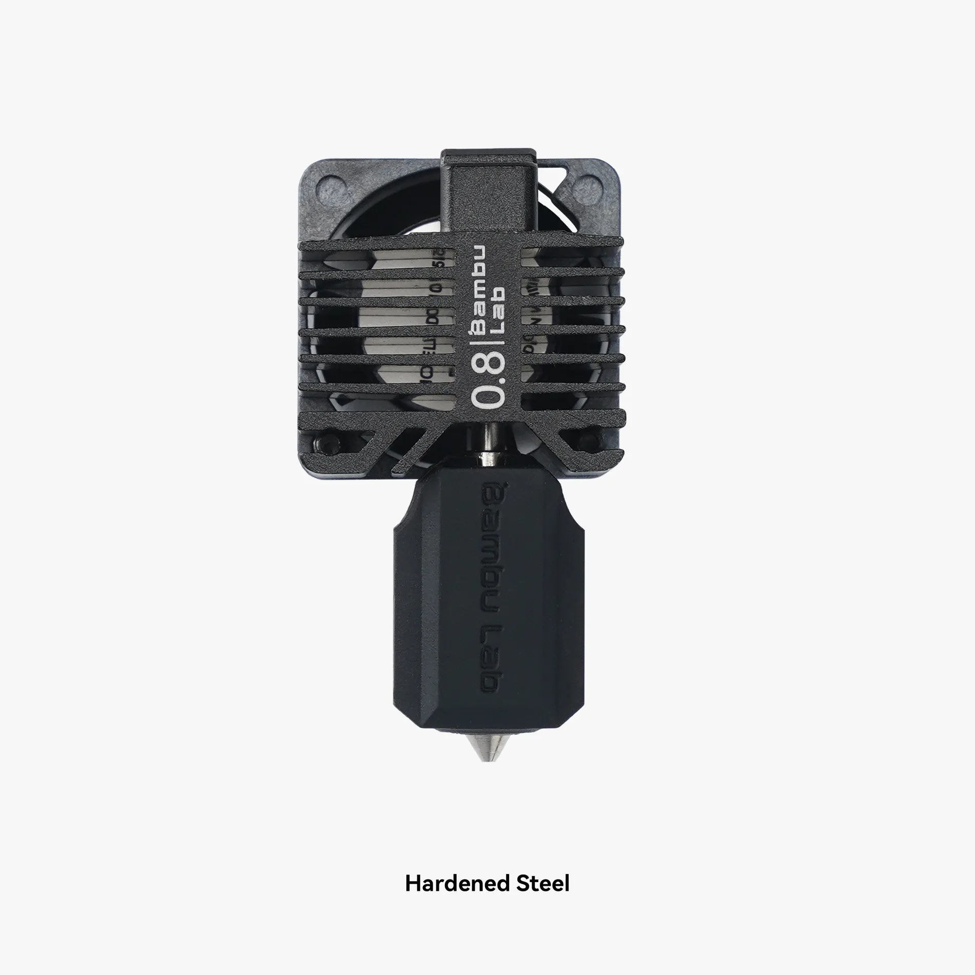 Additronix Bambu Hotend X1C spare part with 0.2mm hardened steel nozzle for 3D printing, complete hotend assembly.