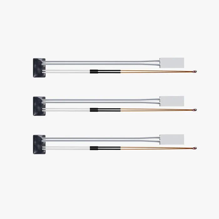 Set of three Additronix P1 Series ceramic heater and thermistor spare parts for heating and temperature control applications.
