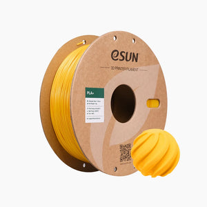 Gold eSUN PLA+ filament spool from Additronix, showing the shiny, smooth 3D printing filament coiled neatly.