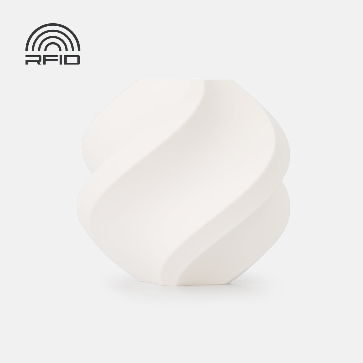 Additronix Bambu Lab PLA Pure filament spool in pure white, showcasing the 3D printing filament with a smooth, clean appearance.