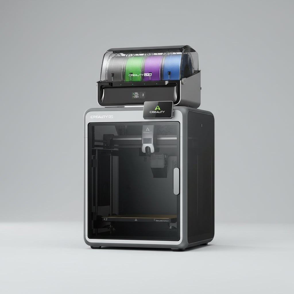 3D printer with a color cartridge on a white background