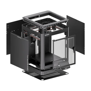 Additronix Elegoo Centauri Carbon 3D printer with dual extruders and modern design, showcasing the compact desktop 3D printing device.