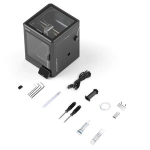 ELEGOO Centauri Carbon 3D printer by Additronix showing the machine with a sleek black design and digital control panel.