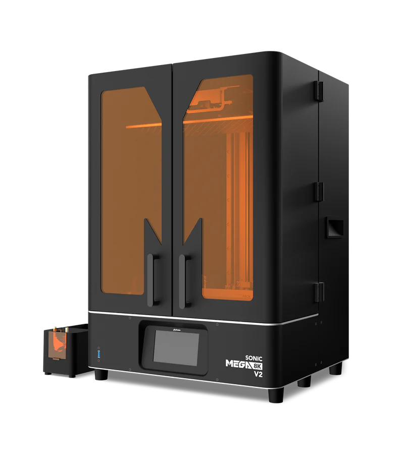 Additronix Phrozen Sonic Mega 8K V2 3D printer with large build volume and 8K resolution, shown with its LCD screen and sturdy frame.