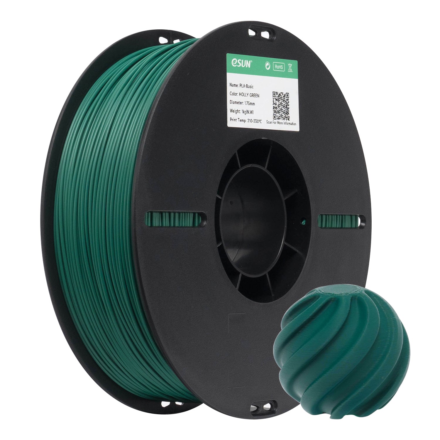 Additronix eSUN PLA BASIC filament in brick red, showing a spool of 3D printing filament with vibrant red color and smooth texture.
