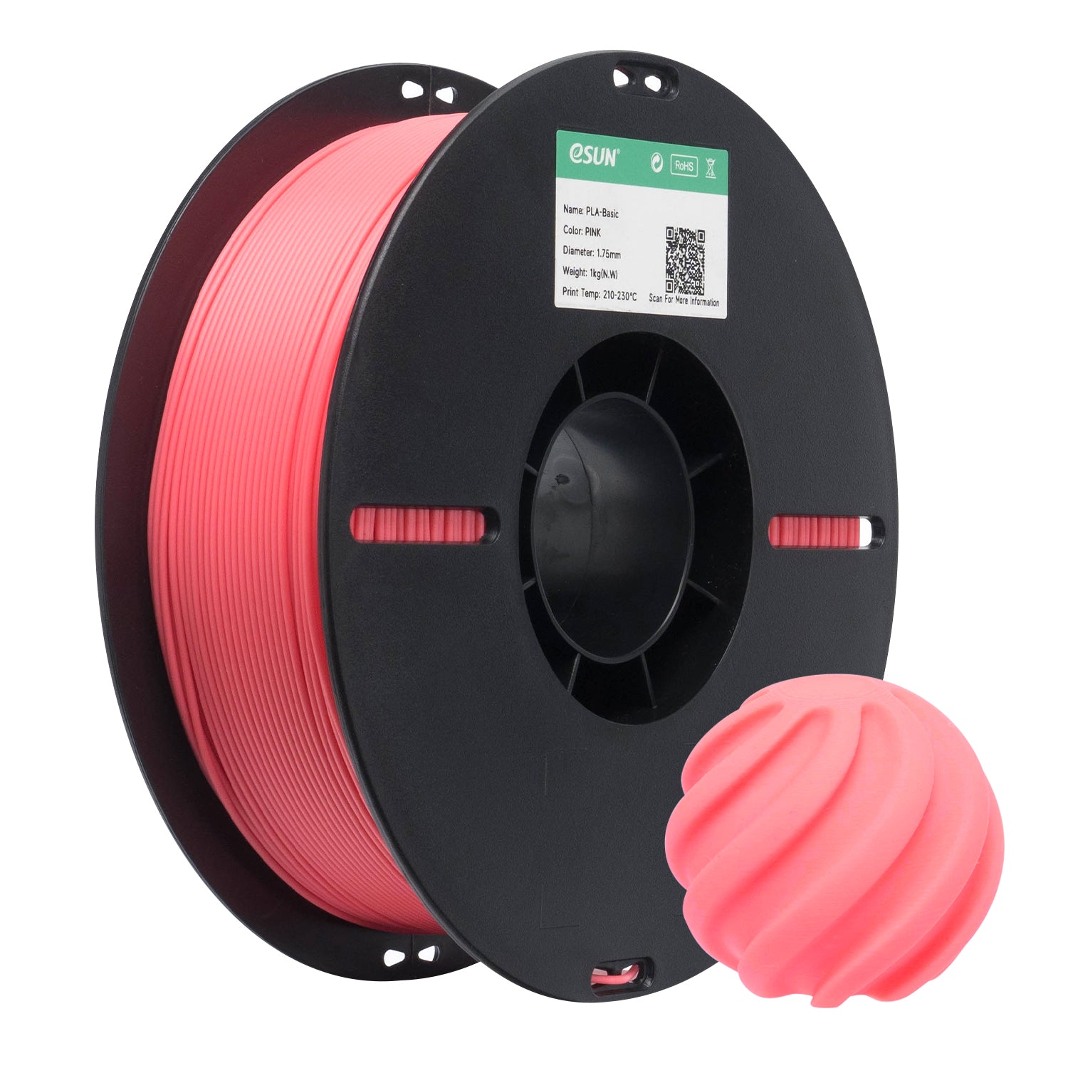 Additronix eSUN PLA Basic filament in brick red color, shown in a spool ready for 3D printing.