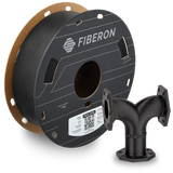Additronix Fiberon PA12-CF10 filament spool showing black reinforced nylon filament with carbon fiber content for 3D printing.