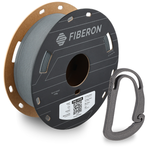 Additronix Fiberon PA6-GF25 filament spool showing dark gray reinforced nylon thermoplastic material.