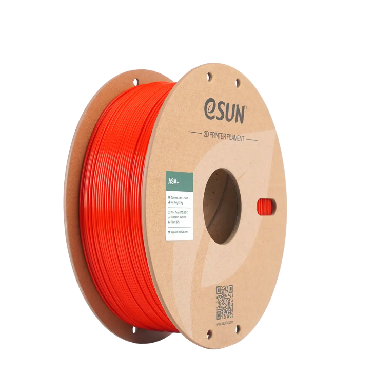 Black Additronix eSUN ASA+ filament spool, 1.75mm diameter, 1kg roll for 3D printing projects.