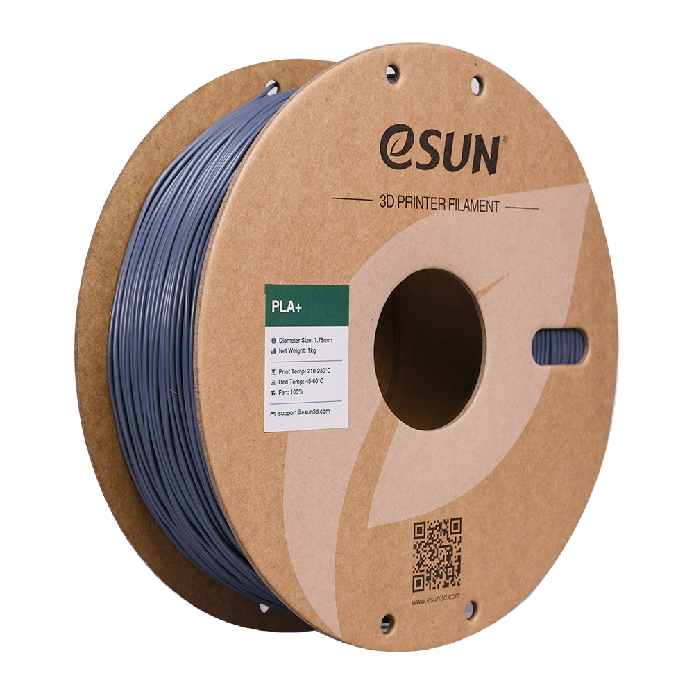 Black Additronix eSUN PLA+ filament spool, 1.75mm diameter, 1kg, ideal for 3D printing projects.