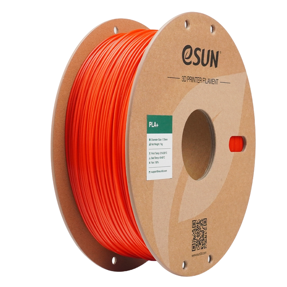 Black eSUN PLA+ filament spool from Additronix, 1.75mm diameter, 1kg for 3D printing, showing the filament reel and packaging.