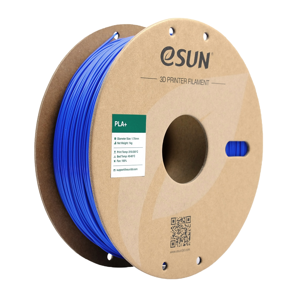 Black eSUN PLA+ filament spool from Additronix, 1.75mm diameter, 1 kg for 3D printing.