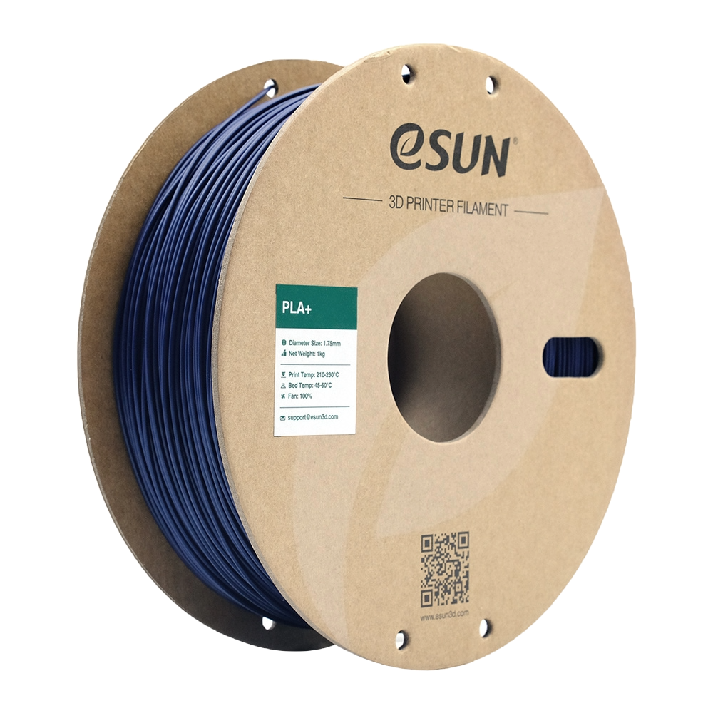 Black eSUN PLA+ filament by Additronix, 1.75mm diameter, 1kg spool for 3D printing.