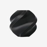 Black Bambu Lab PC FR filament spool by Additronix, showing the textured surface and packaging for 3D printing.