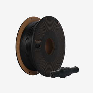 Black Bambu Lab PPS-CF filament spool by Additronix, showcasing the high-quality carbon fiber composite 3D printing filament.