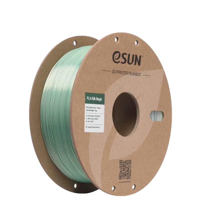Additronix eSUN PLA-Silk Magic filament in black coral pink, 1.75mm, 1kg spool for 3D printing.