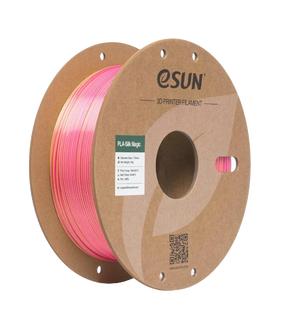 Black and coral pink eSUN PLA-Silk Magic filament spool by Additronix, 1.75mm, 1kg, showcasing vibrant, shiny 3D printing filament.