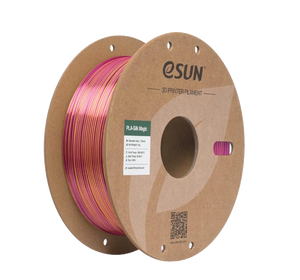 Additronix eSUN PLA-Silk Magic filament in black, coral pink, 1.75mm, 1kg spool, showcasing vibrant, glossy 3D printing filament.