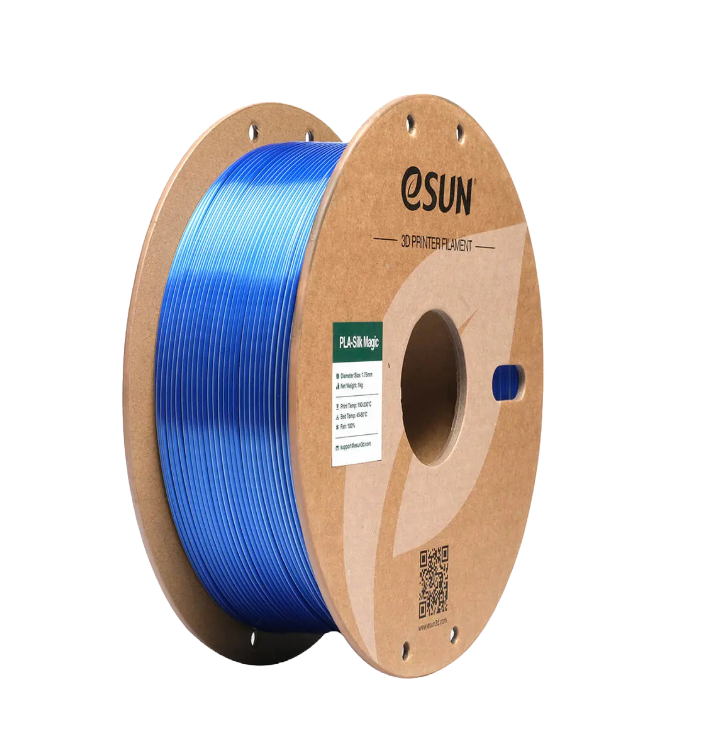 Additronix eSUN PLA-Silk Magic filament in black coral pink, 1.75mm, 1kg spool, showcasing vibrant, glossy 3D printing filament.