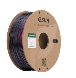 Additronix eSUN PLA-Silk Magic filament in black, coral pink, 1.75mm, 1kg spool, showcasing vibrant color and smooth texture.